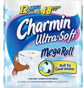 Charmin Bath Tissue Toilet Paper Ultra Soft 12 MEGA Rolls