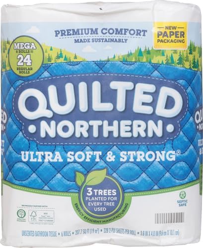Quilted Northern Ultra Soft & Strong Toilet Paper, 6 Mega Rolls