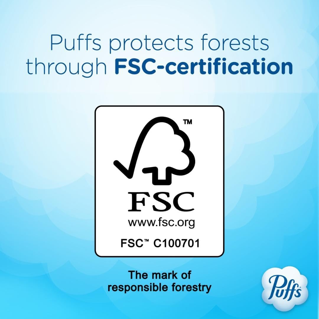 Puffs Ultra Soft Non-Lotion Facial Tissue, 8 Family Boxes, 124 Facial Tissues per Box