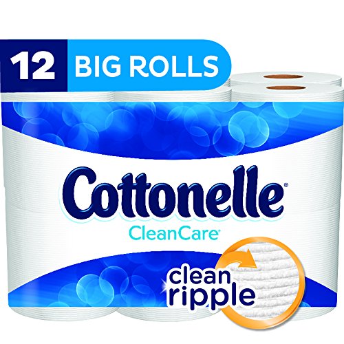 Cottonelle CleanCare Big Roll Toilet Paper (Pack of 12 Rolls), Bath Tissue, Ultra Soft Toilet Paper Rolls with Clean Ripple Texture, Sewer and Septic Safe