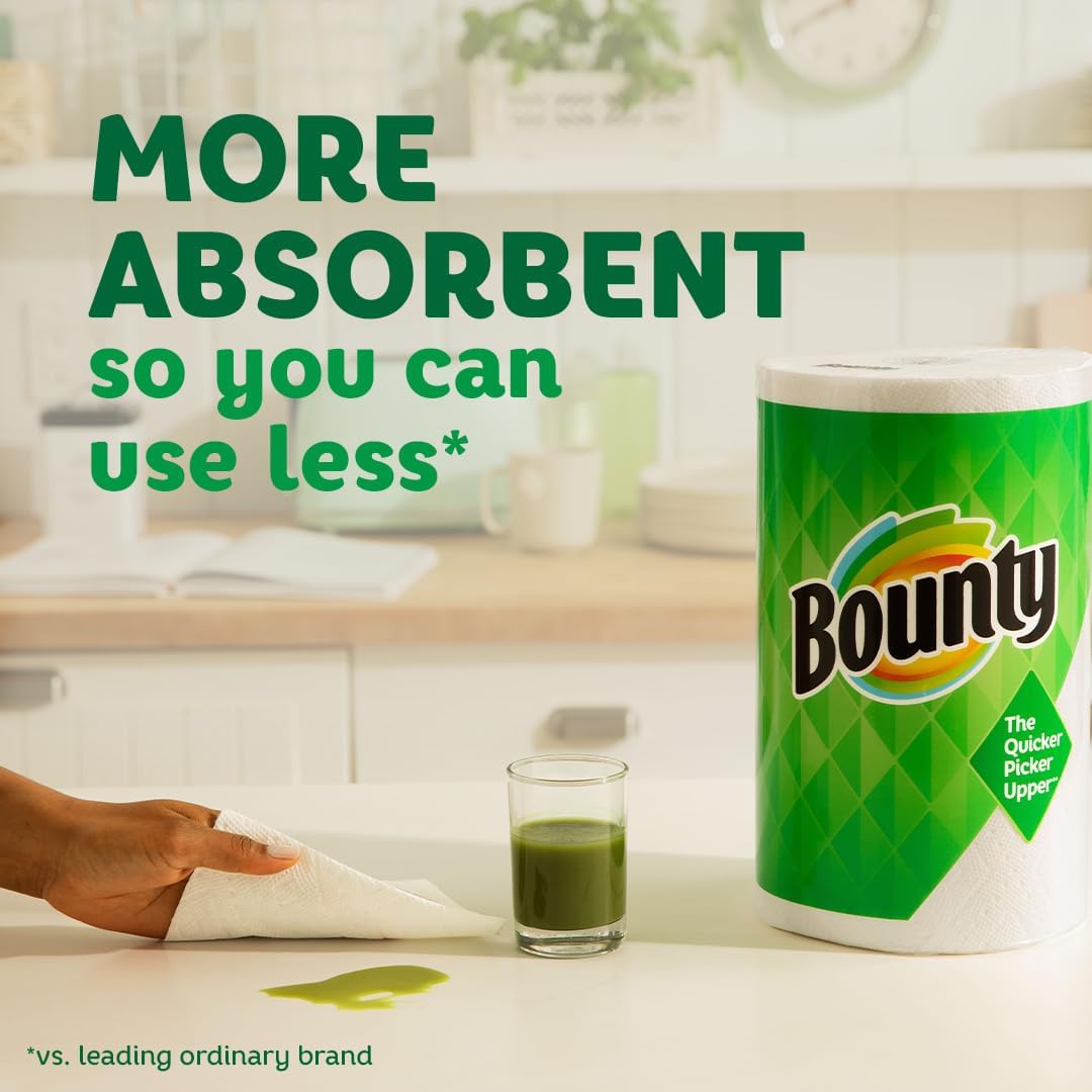 Bounty Full Sheet Paper Towels, White, 2 Triple Rolls = 6 Regular Rolls