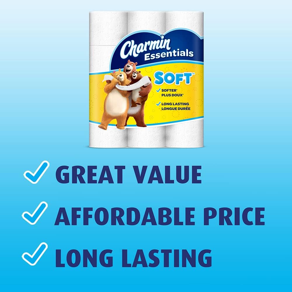 Charmin Essentials Soft Toilet Paper Mega Rolls, 9 ct