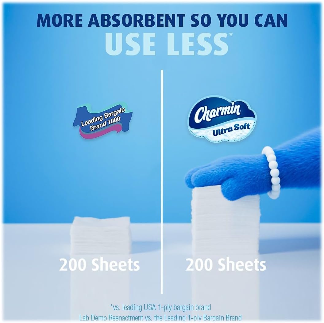 Charmin Ultra Soft Toilet Paper 12 Mega XL Rolls, 336 Sheets Per Roll