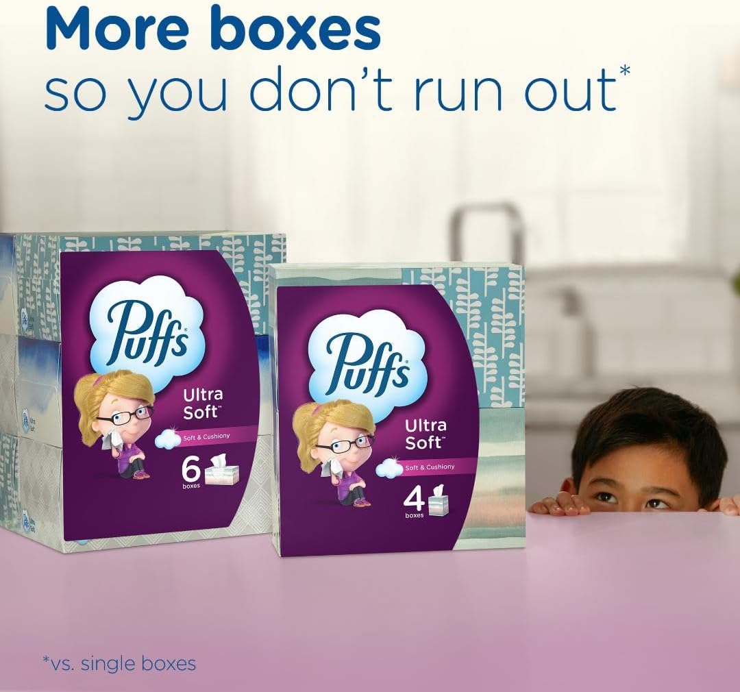 Puffs Ultra Soft Non-Lotion Tissues, 10 Cubes, 56 Tissues Per Box