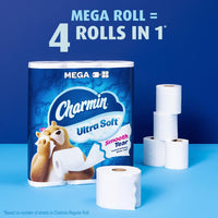 Charmin Ultra Soft Toilet Paper, 18 Mega XL Rolls = 108 Regular Rolls
