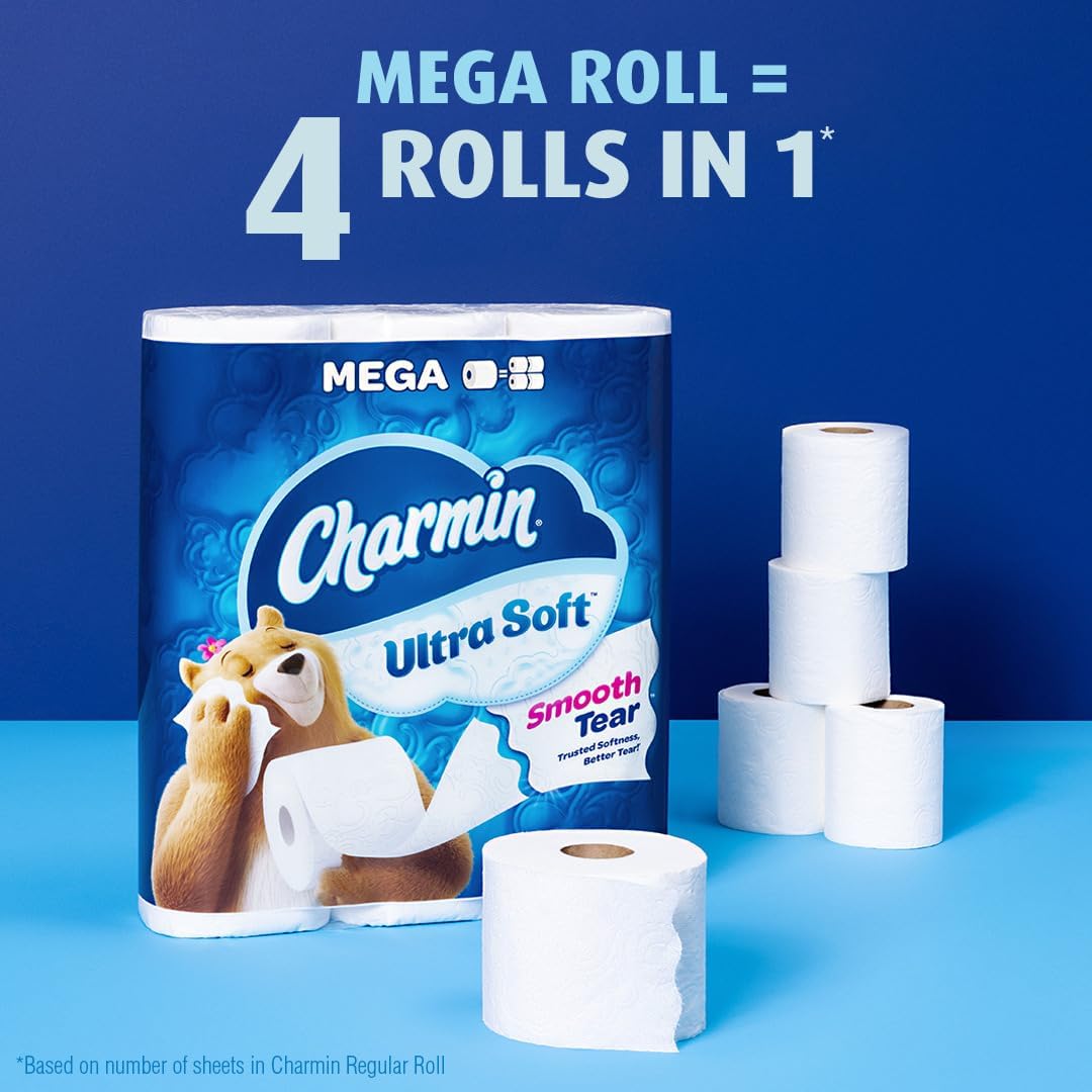 Charmin Ultra Soft Toilet Paper 18 Mega Rolls, 224 Sheets Per Roll