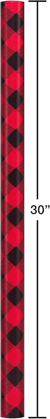 American Greetings Christmas Gift Wrap Set, 4 Rolls (Buffalo Plaid) with 7 Bows & 30 Gift Tags, 120 Sq Ft – view 3
