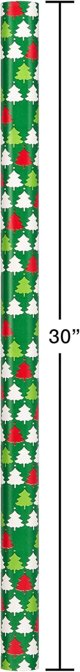 American Greetings Reversible Christmas Wrapping Paper, 4 Rolls (Red & Green Foil) – view 3