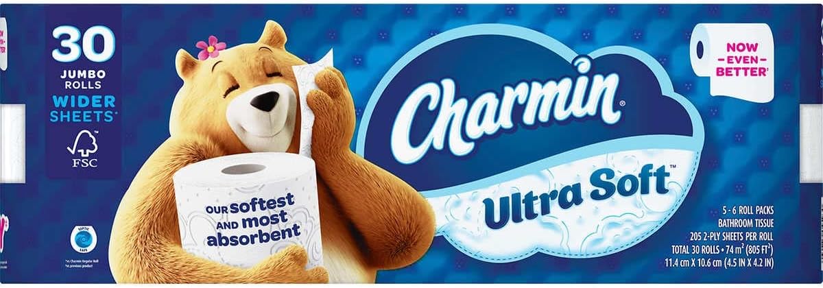 Charmin Ultra soft Jumbo Rolls Septic Safe white