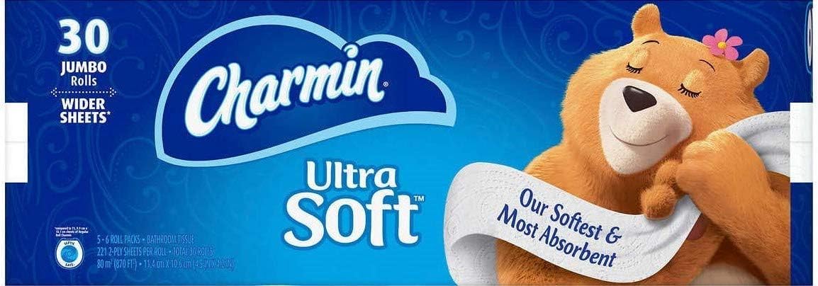 Charmin Ultra soft Jumbo Rolls Septic Safe white