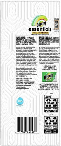Bounty 75720 Essentials Select-A-Size Paper Towels, 2-Ply, 78 Sheets/Roll, 12 Rolls/Carton, 12 Count (Pack of 1)