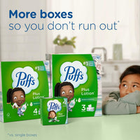 Puffs Plus Lotion Facial Tissue, 1 Cube Box, 48 Tissues Per Box (Pack of 4)