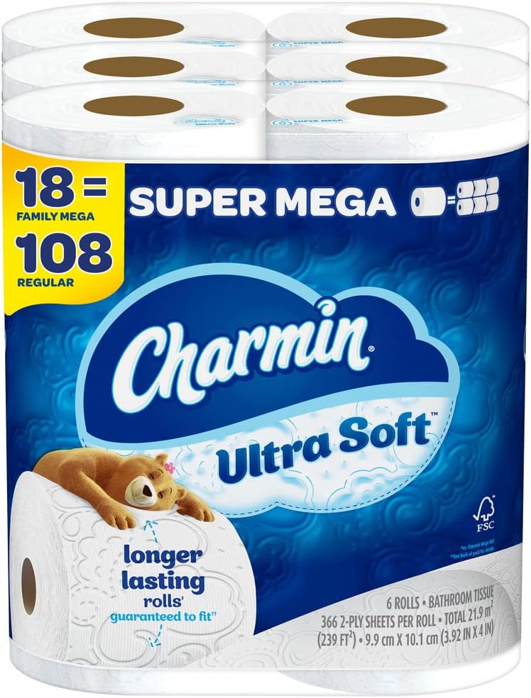 Charmin Ultra soft Jumbo Rolls Septic Safe white