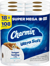 Charmin Ultra soft Jumbo Rolls Septic Safe white