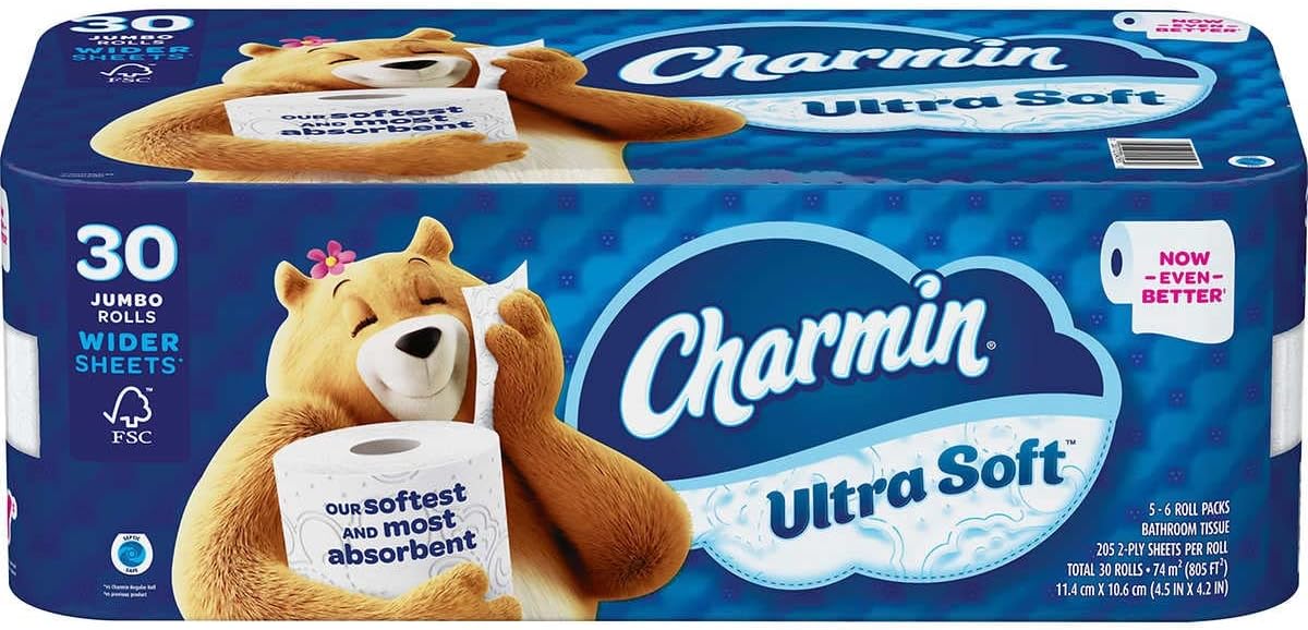 Charmin Ultra soft Jumbo Rolls Septic Safe white