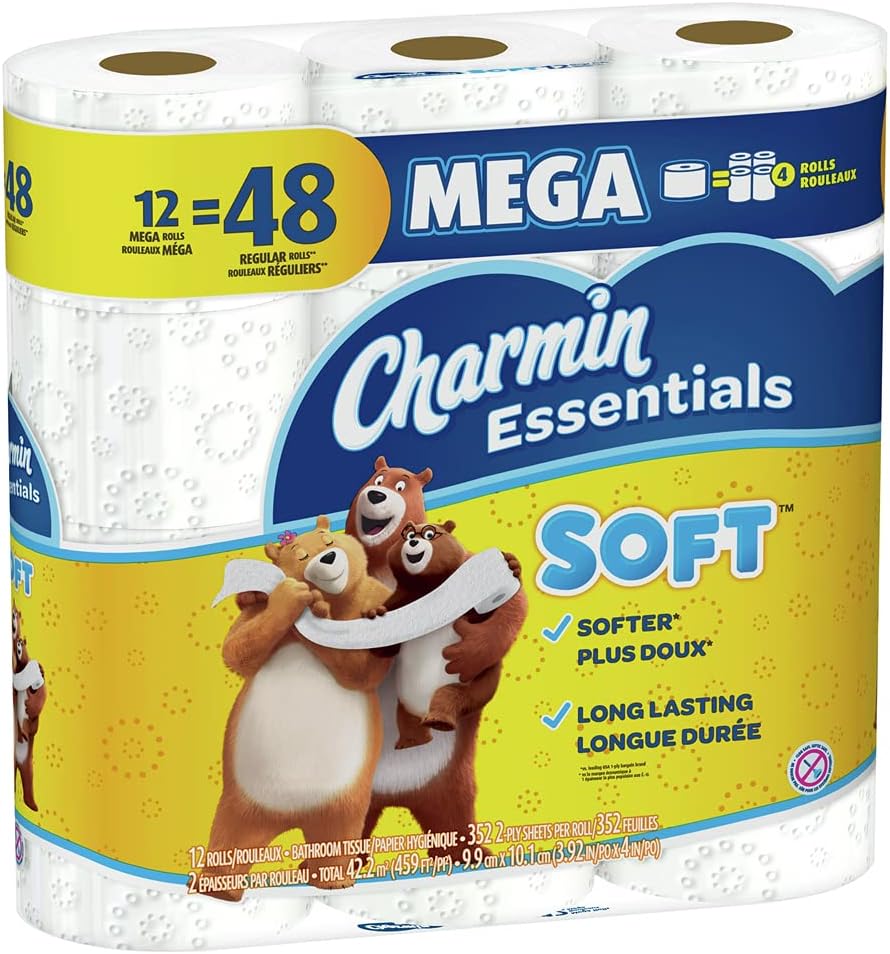 Charmin Essentials Soft Toilet Paper Mega Rolls, 9 ct