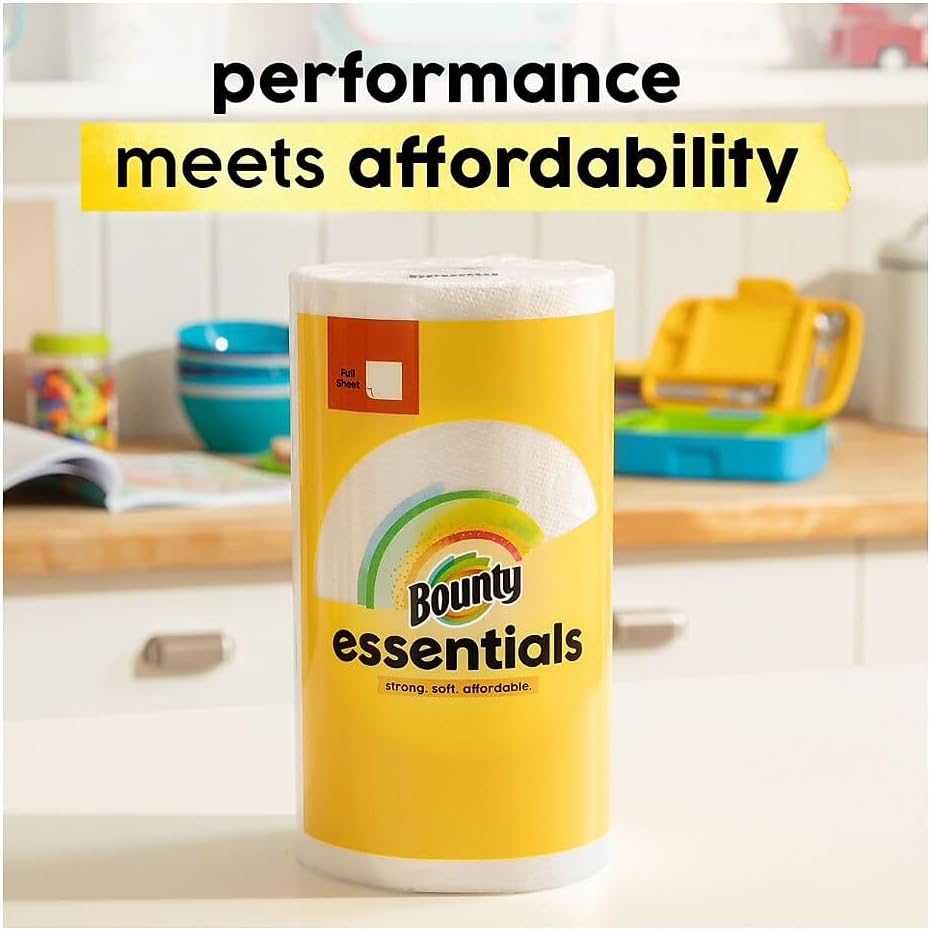 Bounty 75720 Essentials Select-A-Size Paper Towels, 2-Ply, 78 Sheets/Roll, 12 Rolls/Carton, 12 Count (Pack of 1)