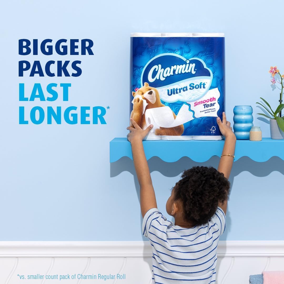 Charmin Ultra Soft Toilet Paper 6 Mega XL Rolls, 336 Sheets Per Roll (Packaging May Vary)