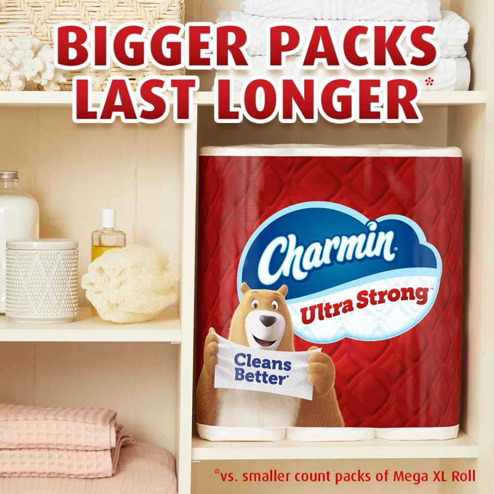 Charmin Ultra Strong Toilet Paper 12 Mega XL Rolls, 330 Sheets Per Roll