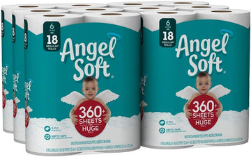 ANGEL SOFT Toilet Paper Bath Tissue, 36 Huge Rolls, 360+ 2-Ply Sheets Per Roll