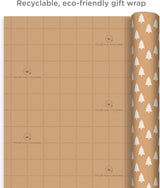 Hallmark Kraft Christmas Wrapping Paper, 3 Rolls (Trees, Antlers, Snowflakes), 90 Sq Ft – detail