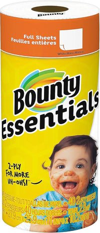 Bounty 75720 Essentials Select-A-Size Paper Towels, 2-Ply, 78 Sheets/Roll, 12 Rolls/Carton, 12 Count (Pack of 1)
