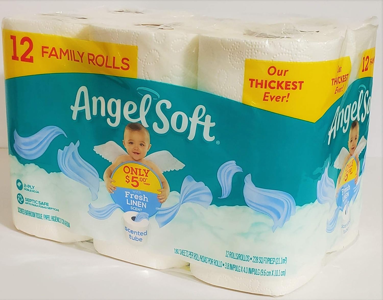 Authentic"A S" Product - Bath Tissue, 12 Family Rolls, Fresh Linen Toilet Paper Shipped & Sold by: Edible Deliveries
