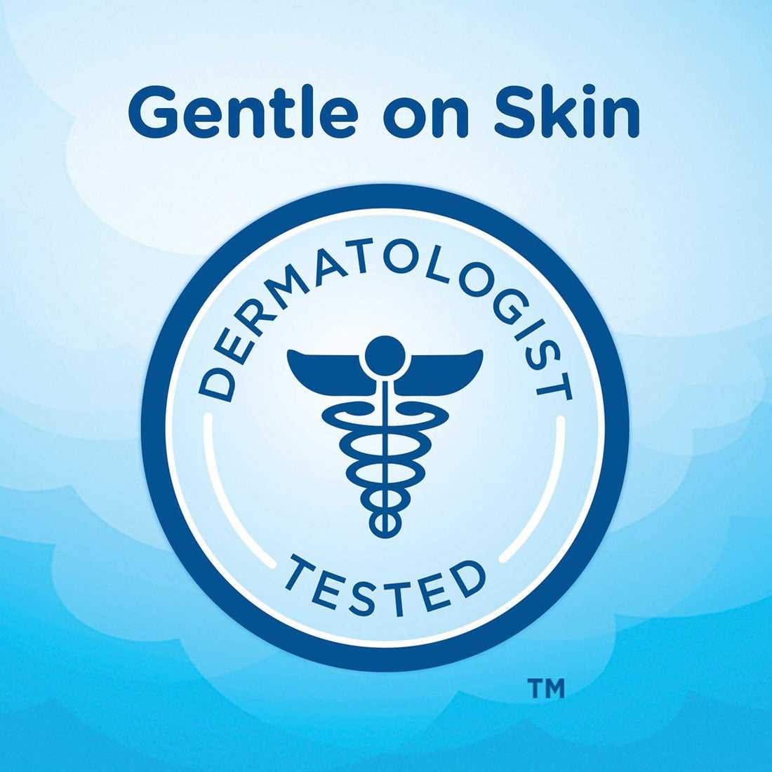 Dermatologist Tested logo on a blue background