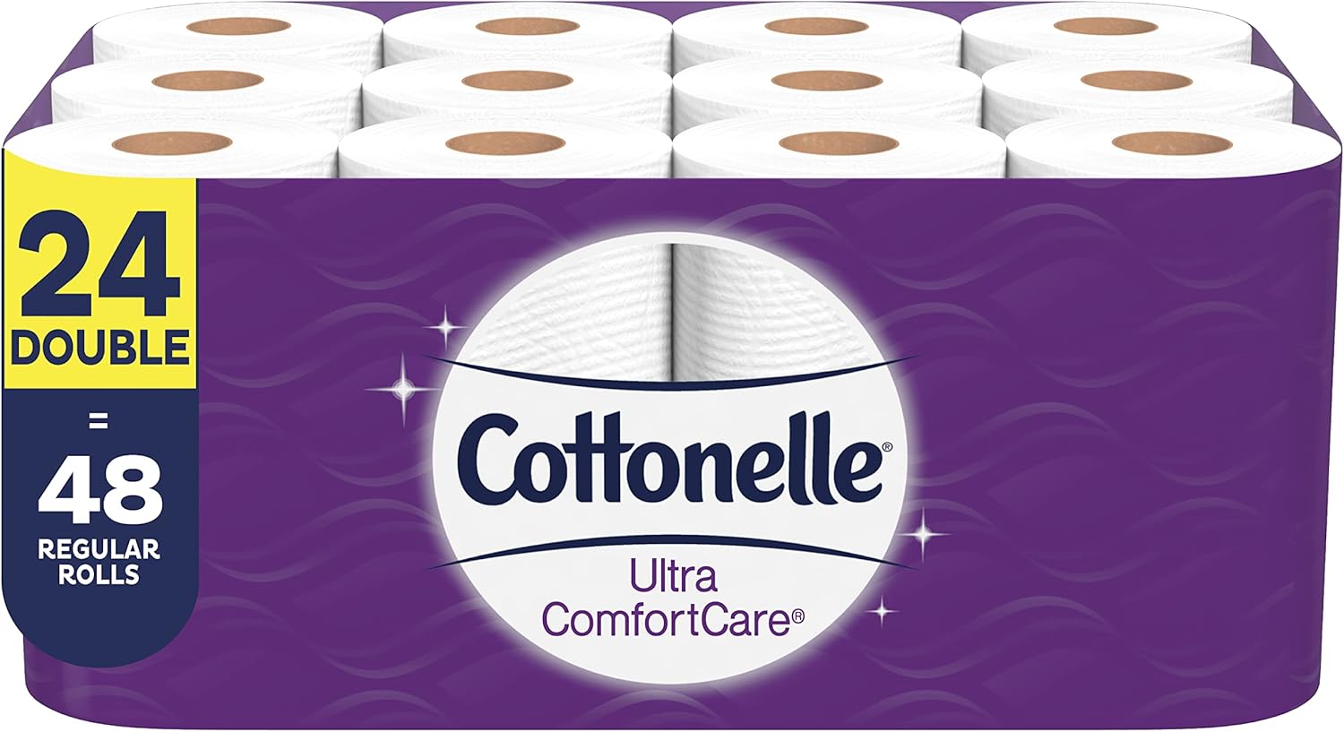 Cottonelle Ultra ComfortCare Toilet Paper, Bath Tissue, 12 Double Toilet Paper Rolls