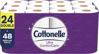 Cottonelle Ultra ComfortCare Toilet Paper, Bath Tissue, 12 Double Toilet Paper Rolls