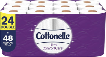 Cottonelle Ultra ComfortCare Toilet Paper, Bath Tissue, 12 Double Toilet Paper Rolls