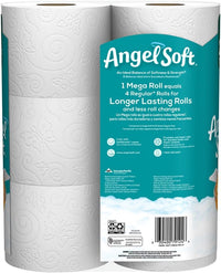 Angel Soft Toilet Paper, 6 Mega Rolls, 6 = 24 Regular Bath Tissue Rolls, 480+ 2-Ply Sheets Per Roll