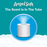 Advertisement for Angel Soft with a product illustration and text on a blue background