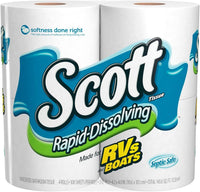 Scott Rapid-Dissolving Toilet Paper, 48 Double Rolls (6 Packs of 8), Sustainable, Septic-Safe, Toilet Paper