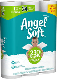 Angel Soft, Toilet Paper, Double Rolls, 12 Count of 234 Sheets Per Roll