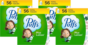 Puffs Plus Lotion Facial Tissue, 1 Cube Box, 56 Tissues Per Box