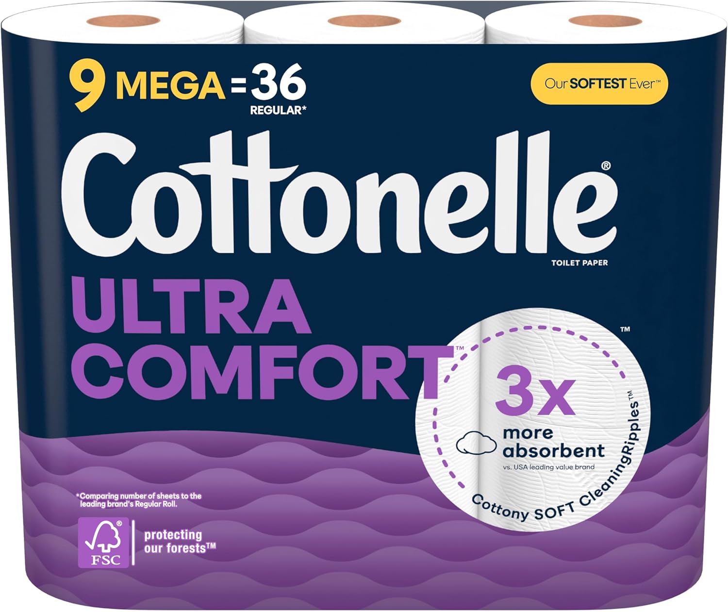 Cottonelle Ultra Comfort Soft Toilet Paper - 4 Mega Rolls (16 Regular Rolls), 244 Sheets Each