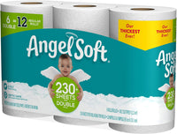 Angel Soft Toilet Paper, 6 Double Rolls, 6 = 12 Regular Bath Tissue Rolls