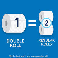Cottonelle Ultra CleanCare Toilet Paper, 12 Double Rolls, Strong Bath Tissue (12 Double Rolls = 24 Regular Rolls)