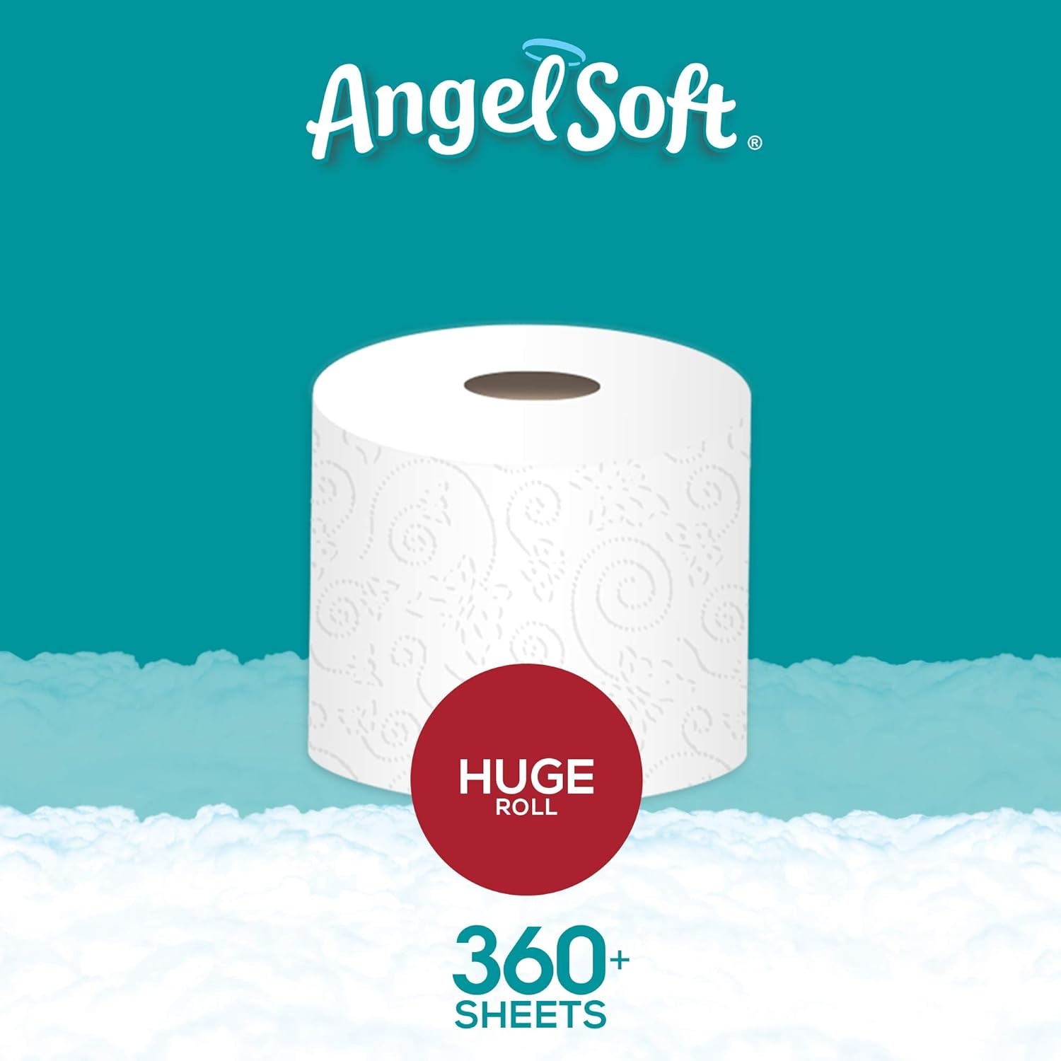ANGEL SOFT Toilet Paper Bath Tissue, 36 Huge Rolls, 360+ 2-Ply Sheets Per Roll