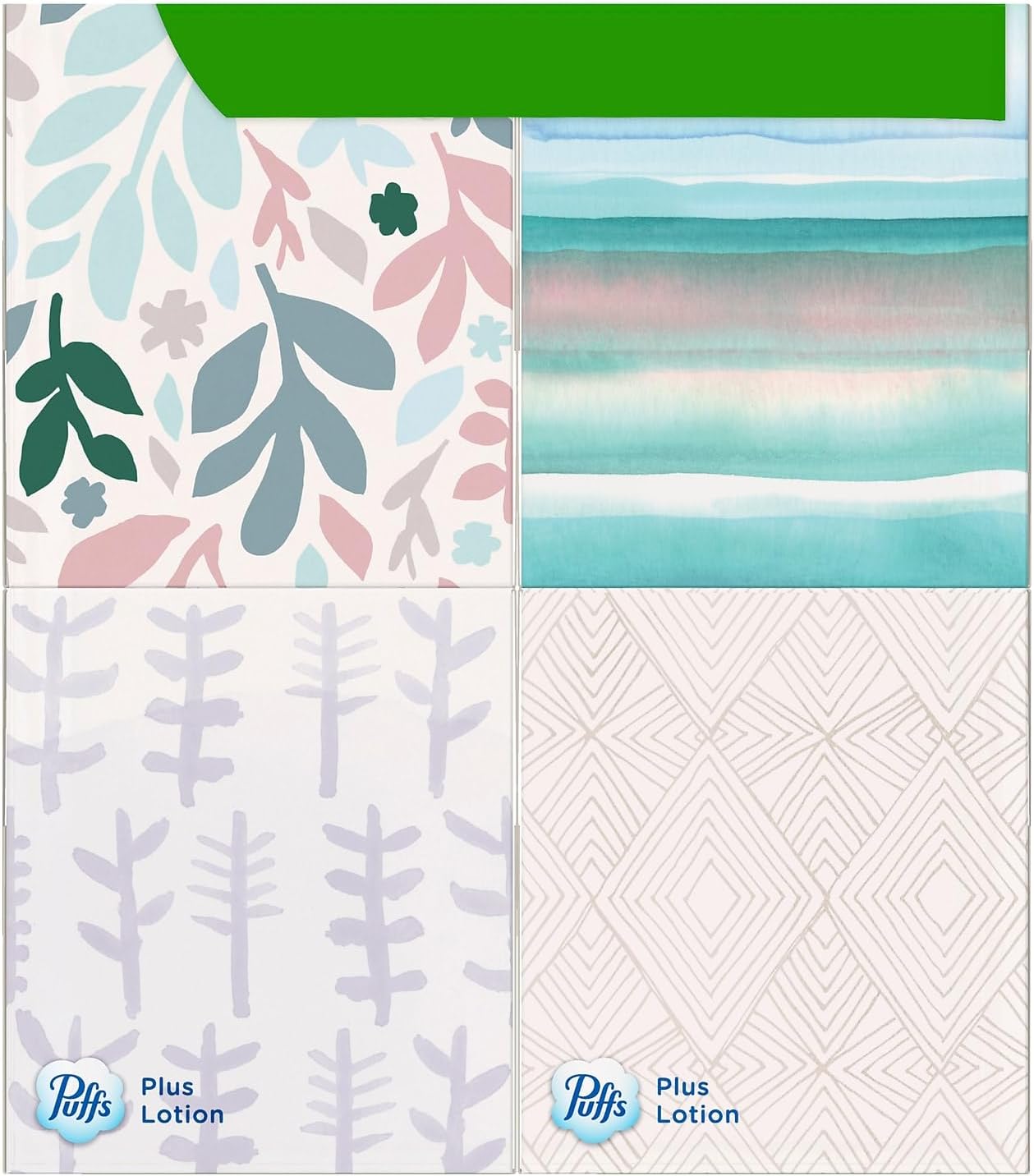 Puffs Plus Lotion Facial Tissue, 2-ply, 56 Tissues/Box, 4 Boxes/Pack (34899)