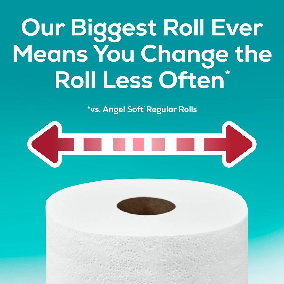 Roll of toilet paper with text on a blue background