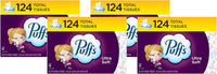 Puffs Ultra Soft Facial Tissues, 1 Family Size Box, 124 Facial Tissues Per Box (Pack of 4)