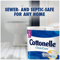 Cottonelle CleanCare Big Roll Toilet Paper (Pack of 12 Rolls), Bath Tissue, Ultra Soft Toilet Paper Rolls with Clean Ripple Texture, Sewer and Septic Safe
