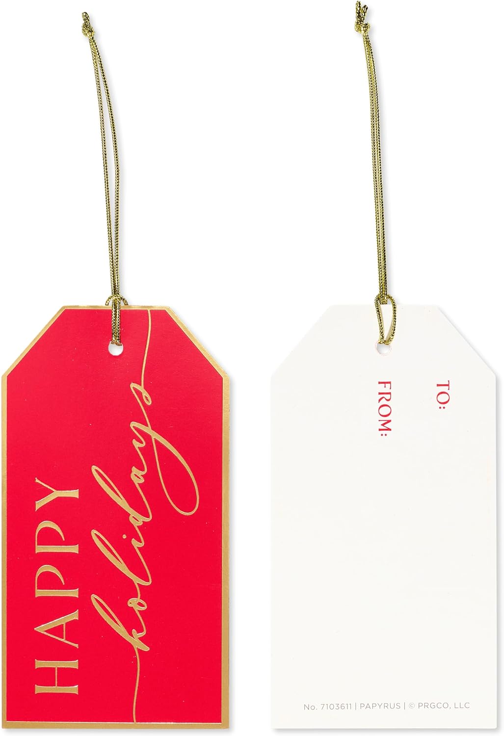 Papyrus Christmas Gift Tags, Ribbons & Bows Set, Red, Green & Gold (10 Pieces) – view 4