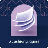 Illustration of three cushiony layers with a decorative background