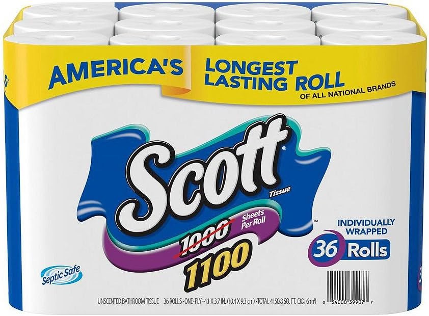 Scott Bath Tissue, 1, 100 Sheetsper Roll, 36 Count