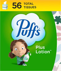 Puffs Plus Lotion Facial Tissue, 1 Cube Box, 56 Tissues Per Box