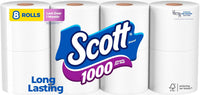 Scott 1000 Trusted Clean Toilet Paper, 32 Rolls, Septic-Safe, 1-Ply Toilet Tissue
