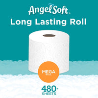 Angel Soft Toilet Paper, 6 Mega Rolls, 6 = 24 Regular Bath Tissue Rolls, 480+ 2-Ply Sheets Per Roll